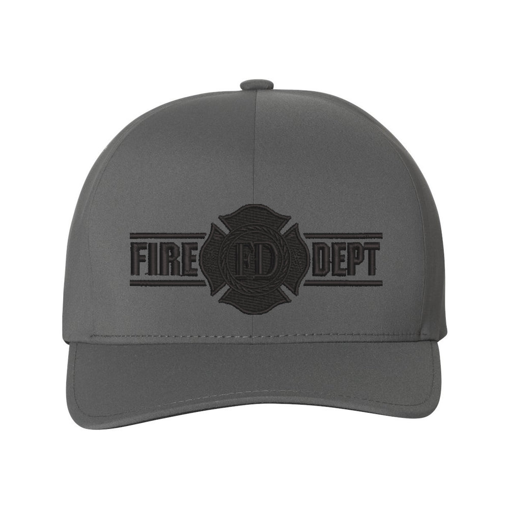 Black Delta FlexFit hat featuring Maltese cross emblem