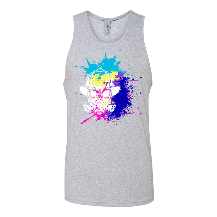 Masked firefighter tank with bold graphic