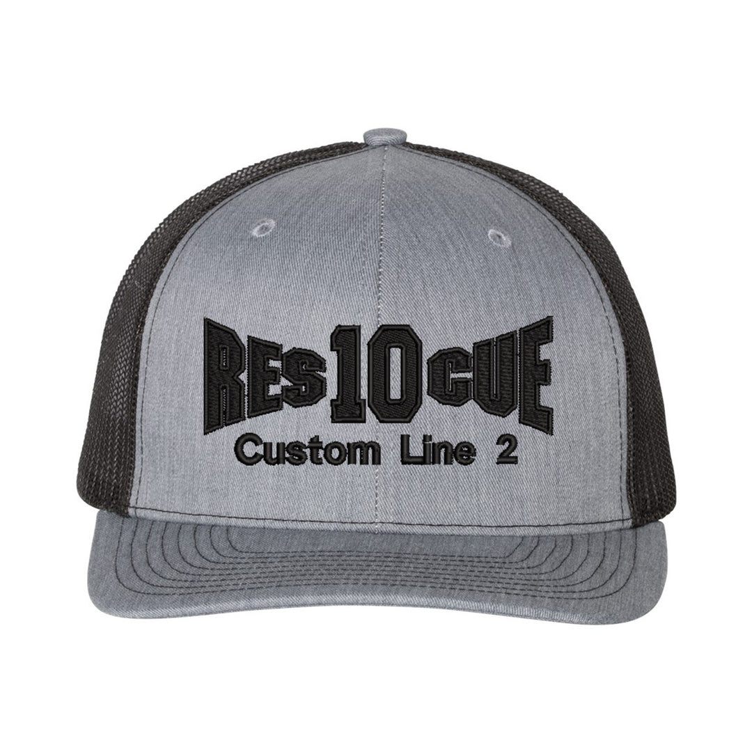 Personalized Fire Rescue Blackout Snapback Trucker Hat