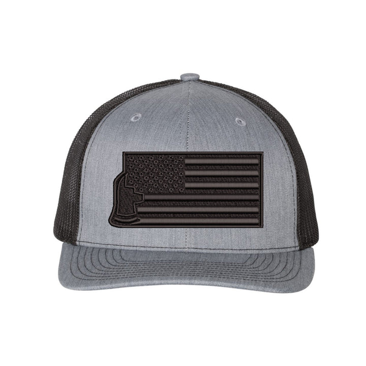 Close-up of the snapback closure on the Thin Red Line Axe Maltese Blackout Delta FlexFit Hat, showing its adjustable fit for comfort.