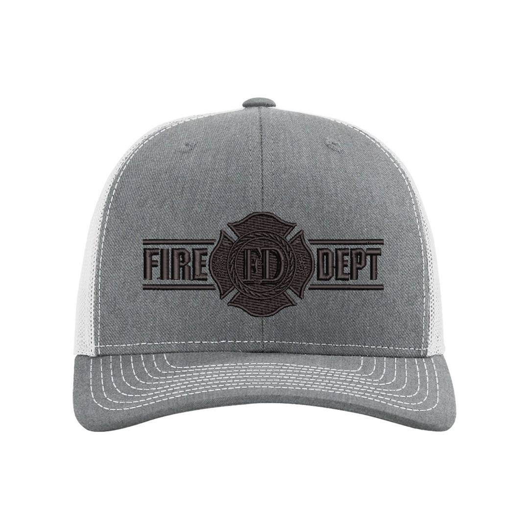 Firefighter blackout snapback hat with breathable mesh