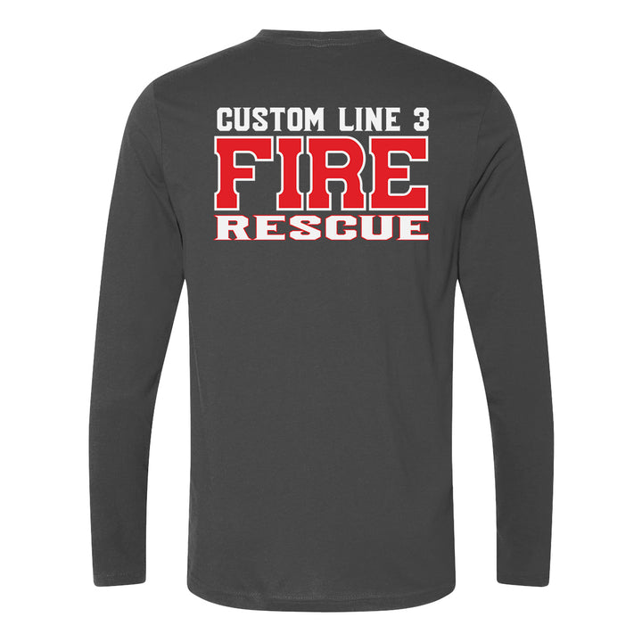 Custom red & white Fire Rescue long sleeve shirt – EMS firefighter apparel