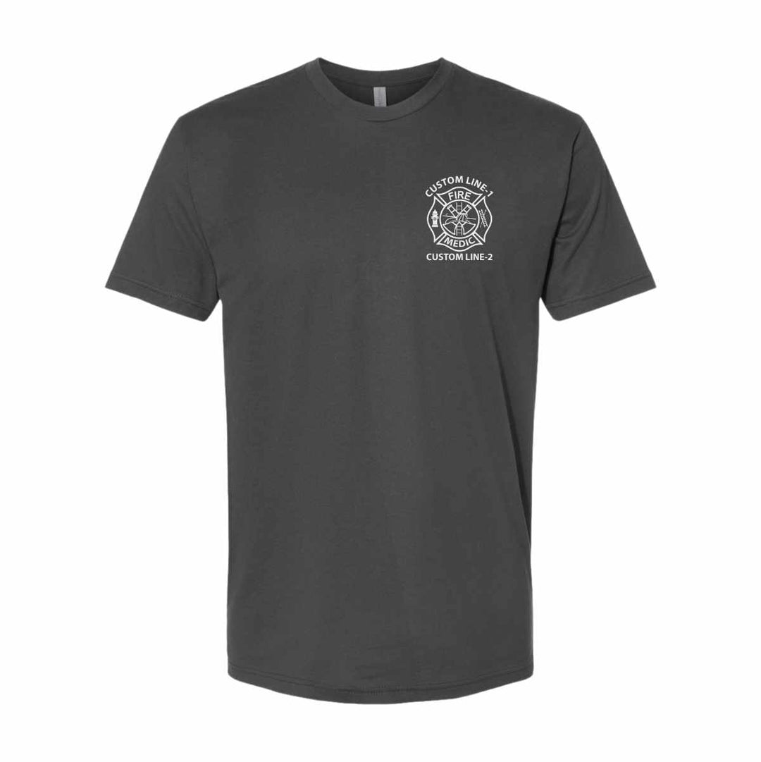 Customized Fire Medic Duty T-Shirt, made for paramedics and firefighters who demand quality gear.