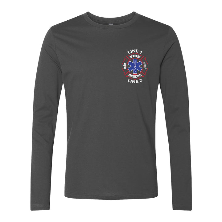 Fire Rescue Duty premium long sleeve tee – red and white firefighter gear
