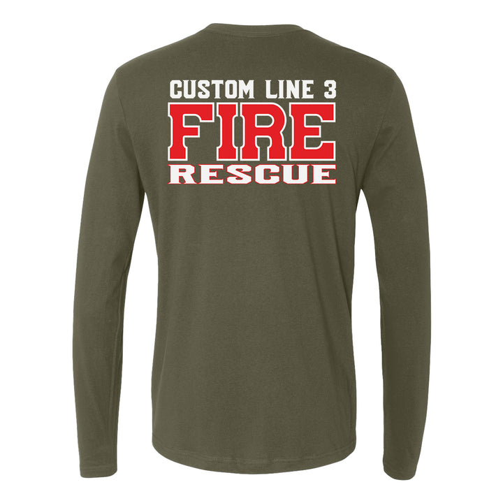 Personalized Fire Rescue long sleeve shirt – red & white EMS design
