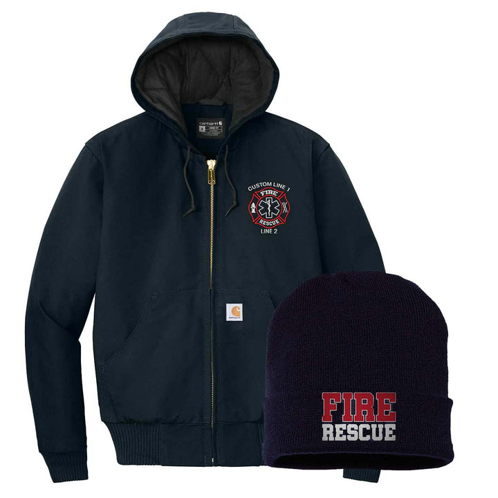 Carhartt® Quilted-Flannel Jacket & Beanie Bundle
