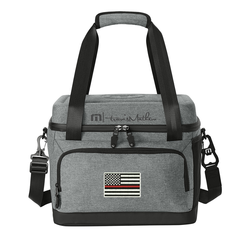 TravisMathew insulated cooler with red line patch