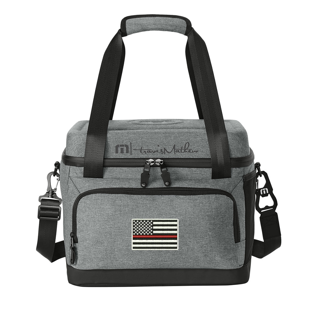TravisMathew insulated cooler with red line patch