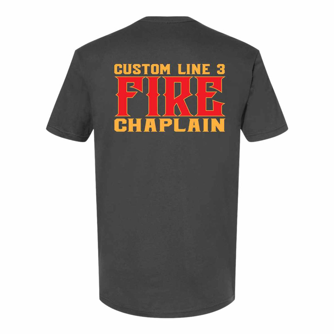 Red & yellow fire chaplain premium tee for fire departments