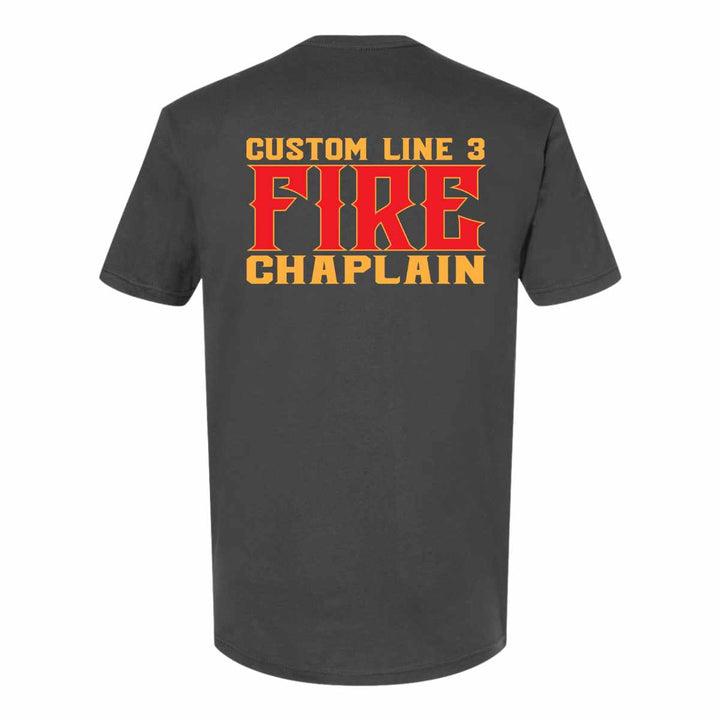 Red & yellow fire chaplain premium tee for fire departments