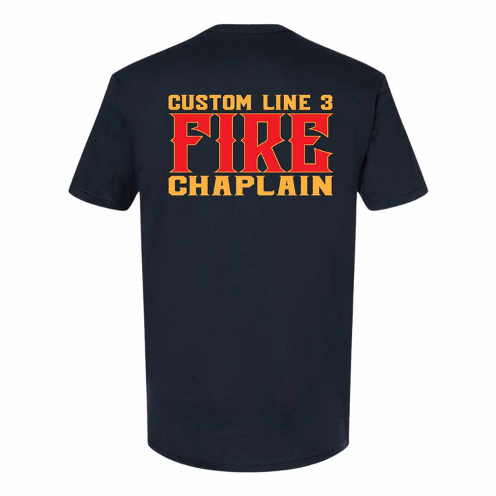 Premium Fire Chaplain t-shirt with red and yellow design