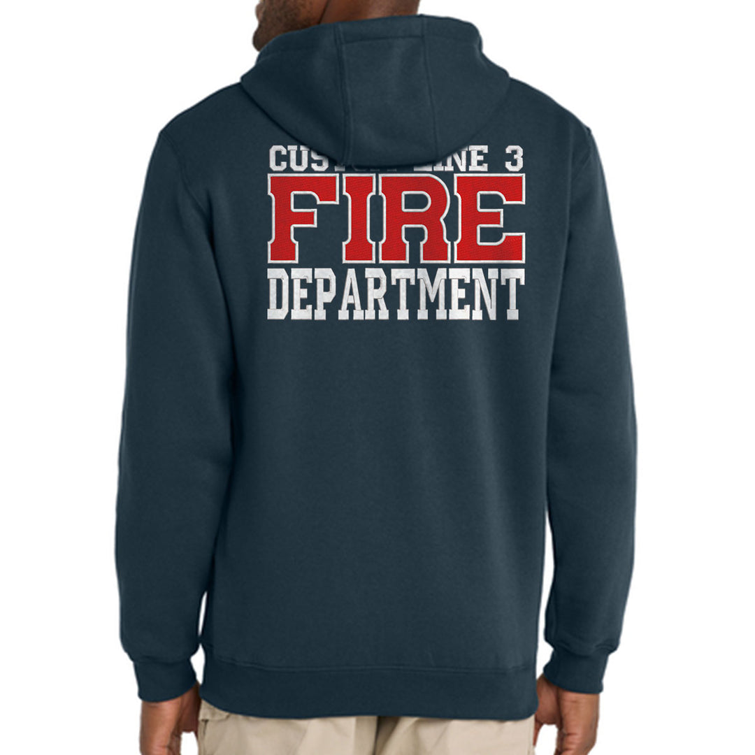 Customized Red and White Fire Department Carhartt® Midweight Full-Zip Hoodie
