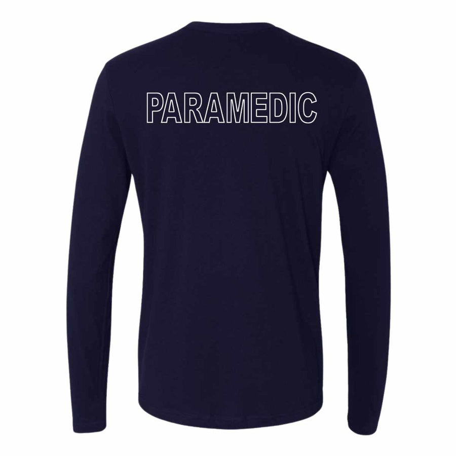Customized paramedic long sleeve shirt designed for comfort and protection in cooler conditions.
