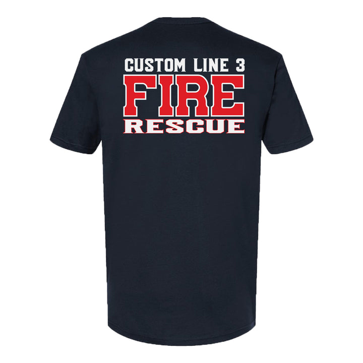 Custom EMS firefighter t-shirt – red and white rescue design