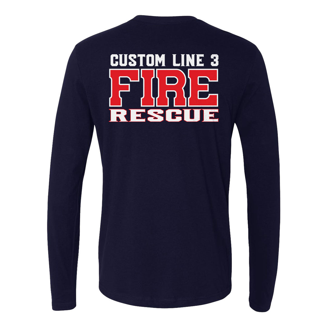 Custom Fire Rescue Duty long sleeve shirt – red & white EMS graphic