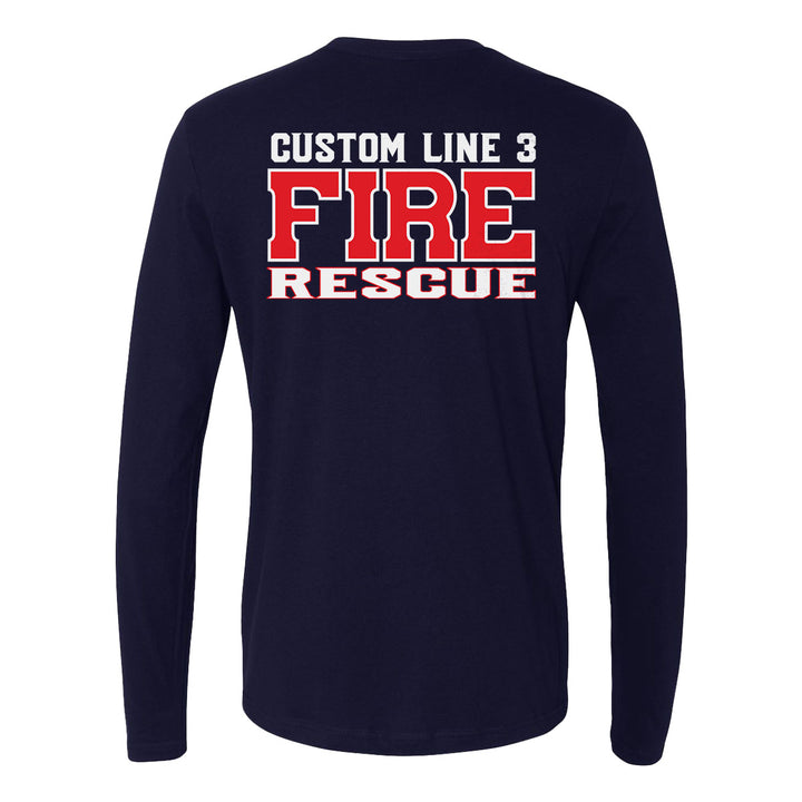 Custom Fire Rescue Duty long sleeve shirt – red & white EMS graphic