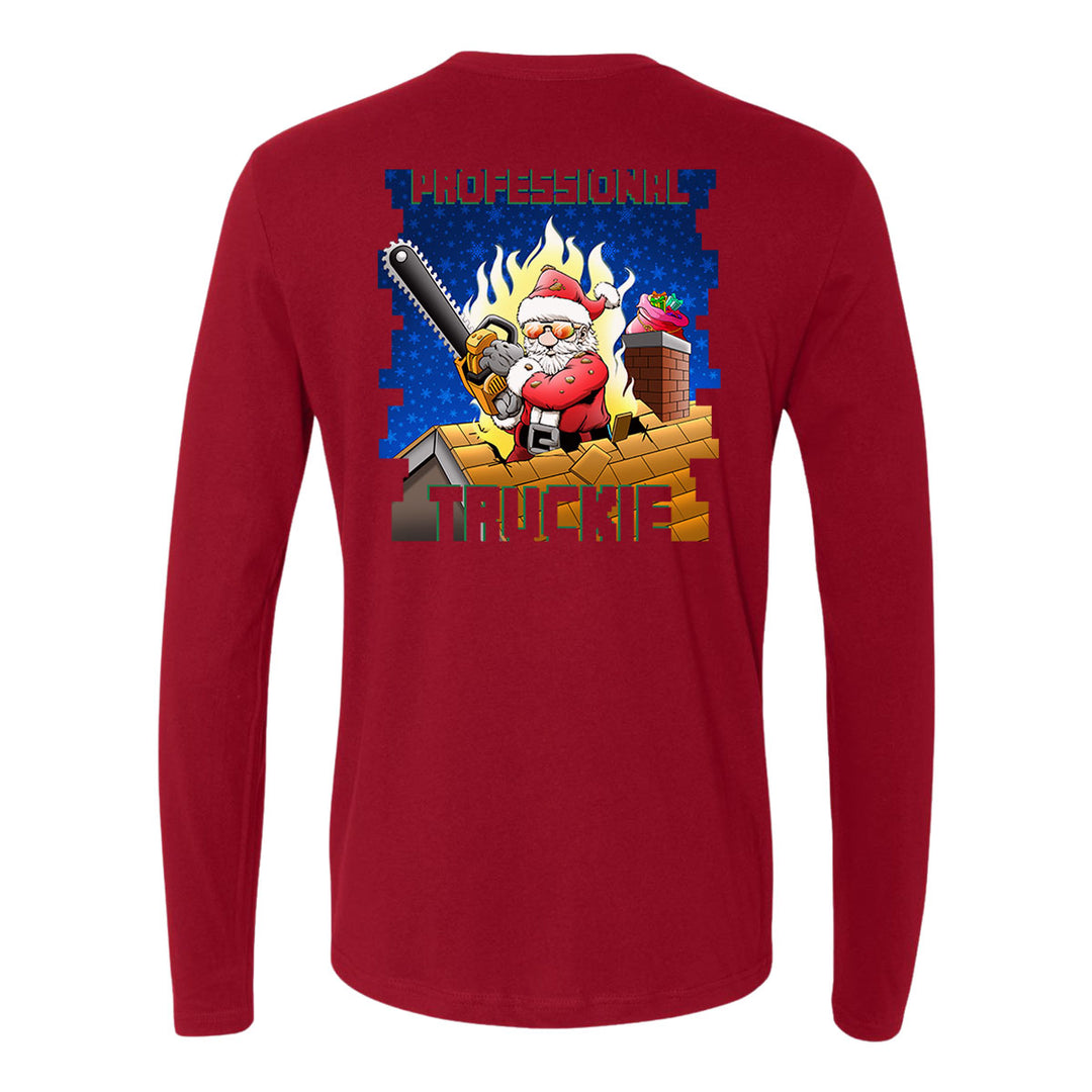 Professional Truckie Santa Firefighter Premium Long Sleeve Shirt