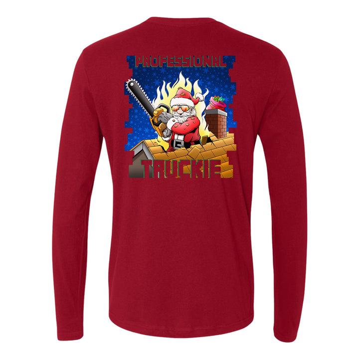 Professional Truckie Santa Firefighter Premium Long Sleeve Shirt
