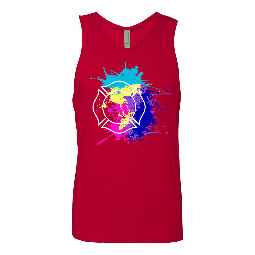 Retro firefighter tank top with Miami colors