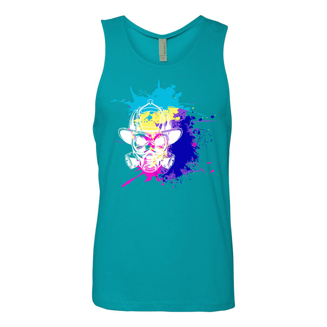Retro fire tank top with masked design