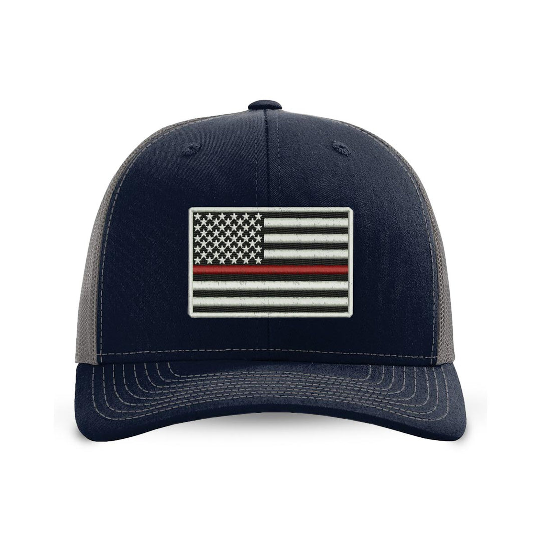 Thin Red Line flag embroidered snapback hat