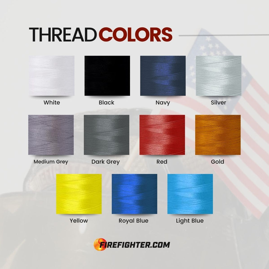 Embroidery Thread color chart for custom firefighter gear
