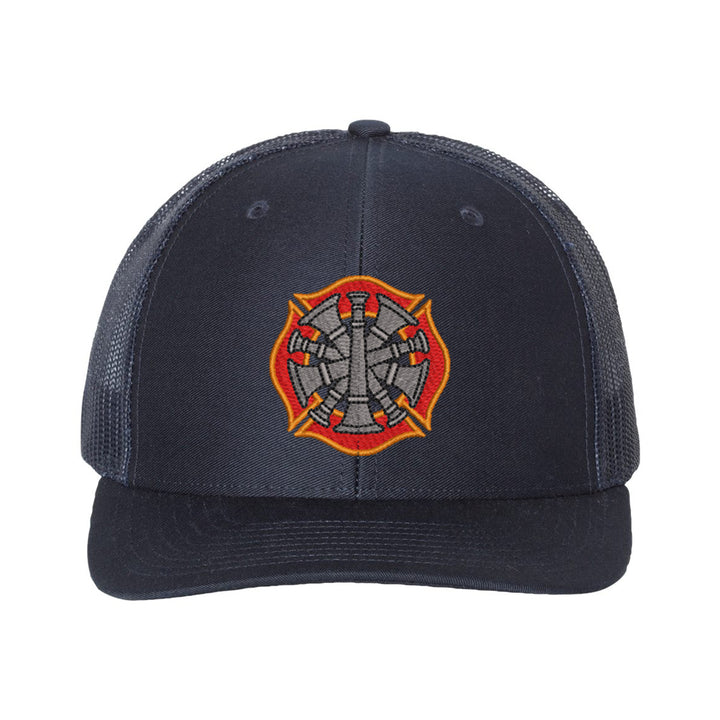 Trucker cap with 5 bugles design for fire officers