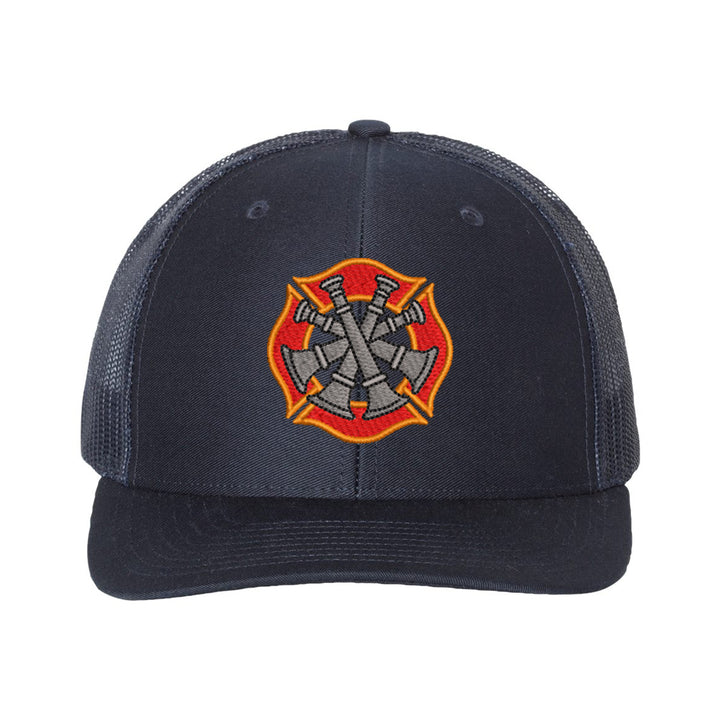 Trucker cap with 4 bugles design for fire officers