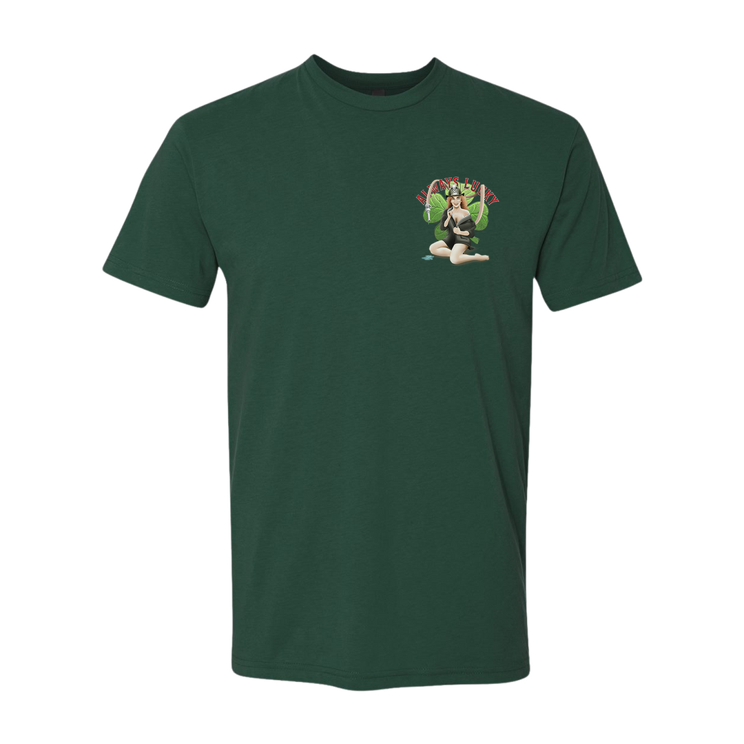 Firefighter Always Lucky t-shirt with premium fit and firefighter pride
