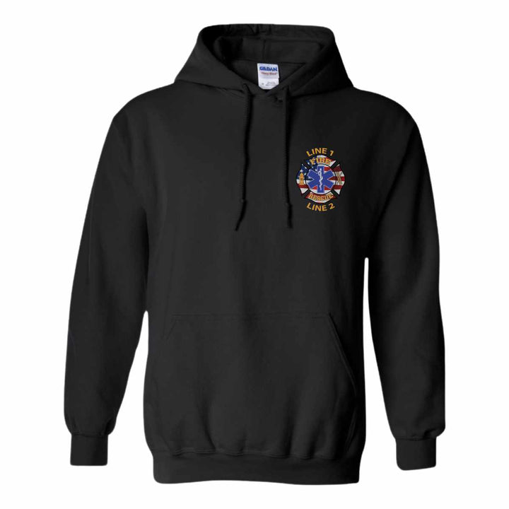Customized Fire Rescue Duty Premium Hoodie designed for warmth and durability.