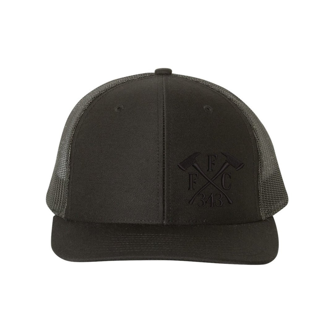 FFC 343 blackout snapback trucker hat for firefighters