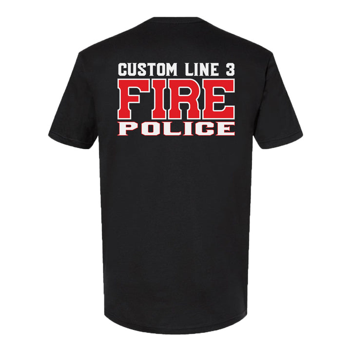 Customized red and white Fire Police premium t-shirt