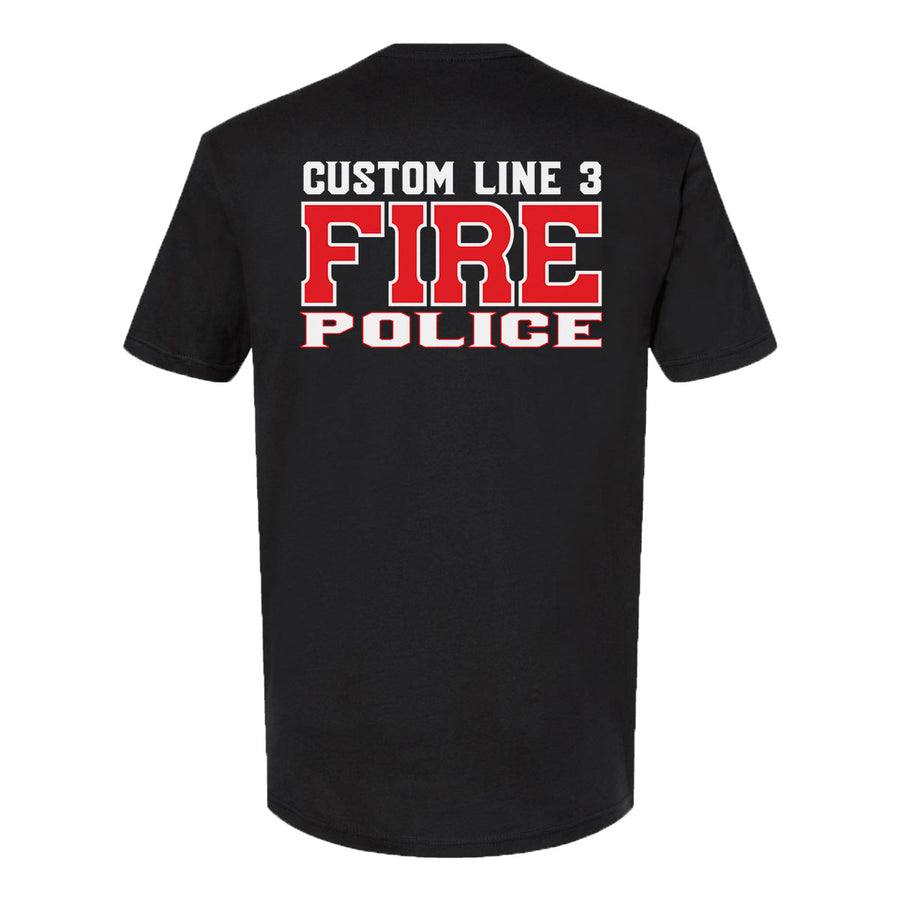 Customized red and white Fire Police premium t-shirt