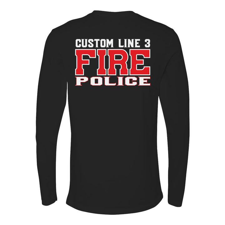Customized red and white Fire Police premium long sleeve shirt