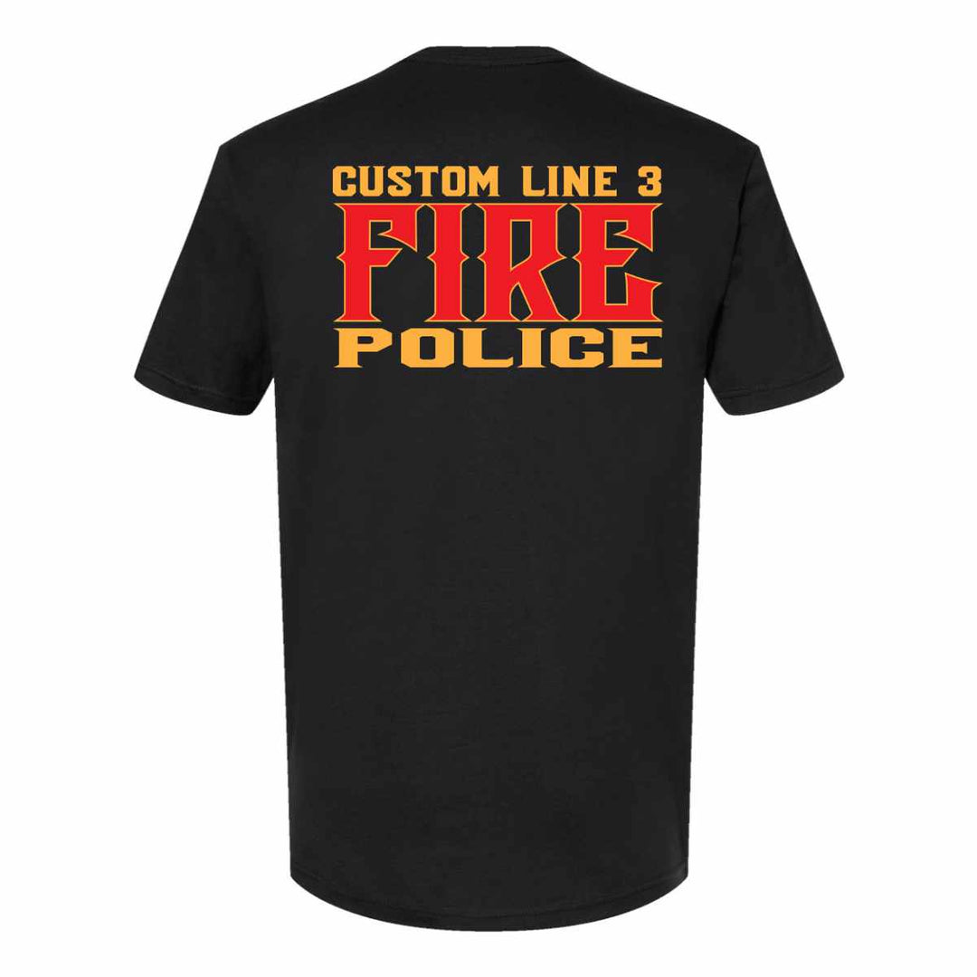 Firefighter Fire Police t-shirt in red and yellow