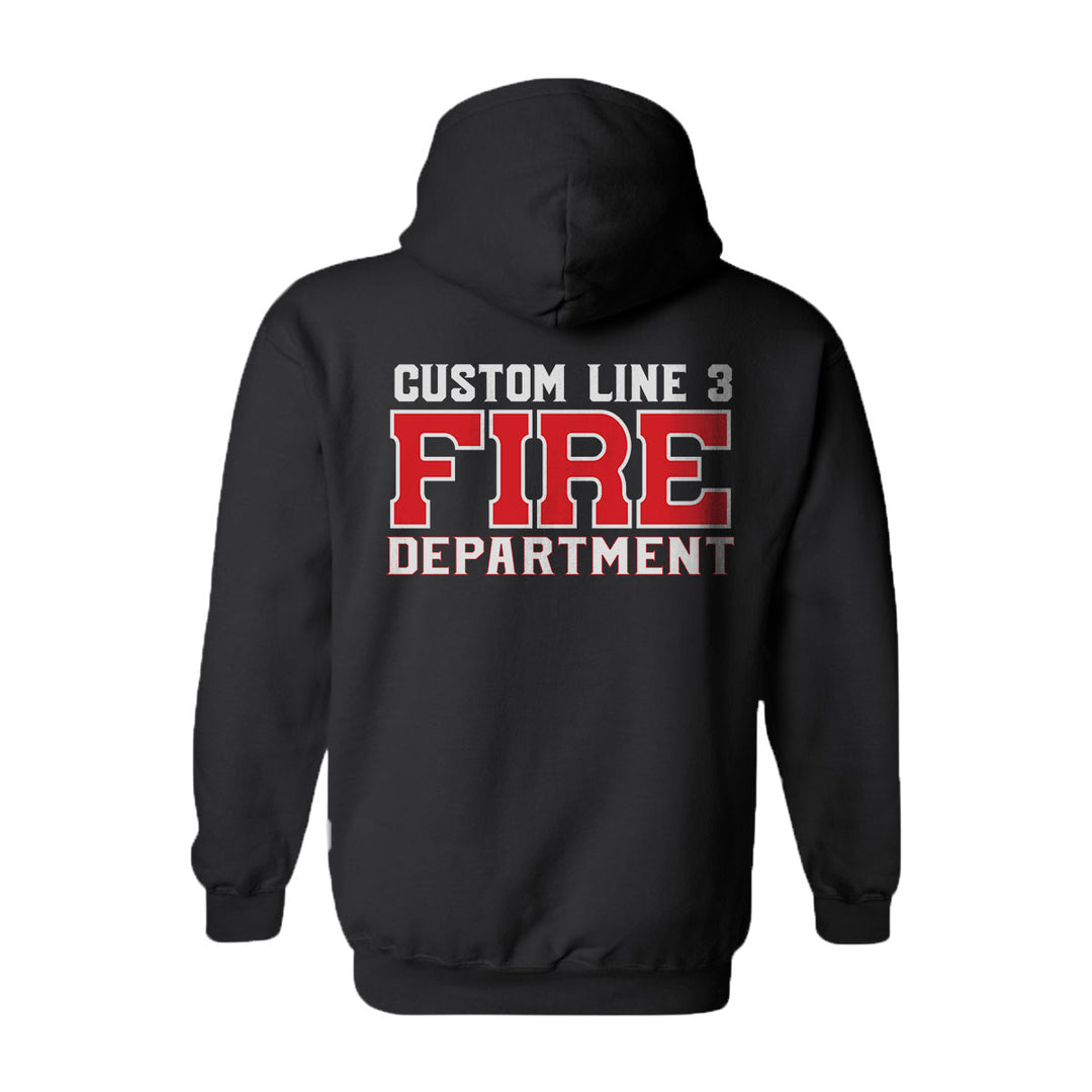 Customized red and white Fire Department premium hoodie