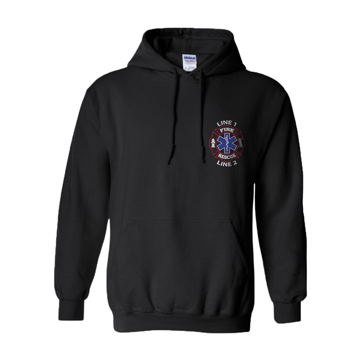 Fire rescue hoodie with custom text option