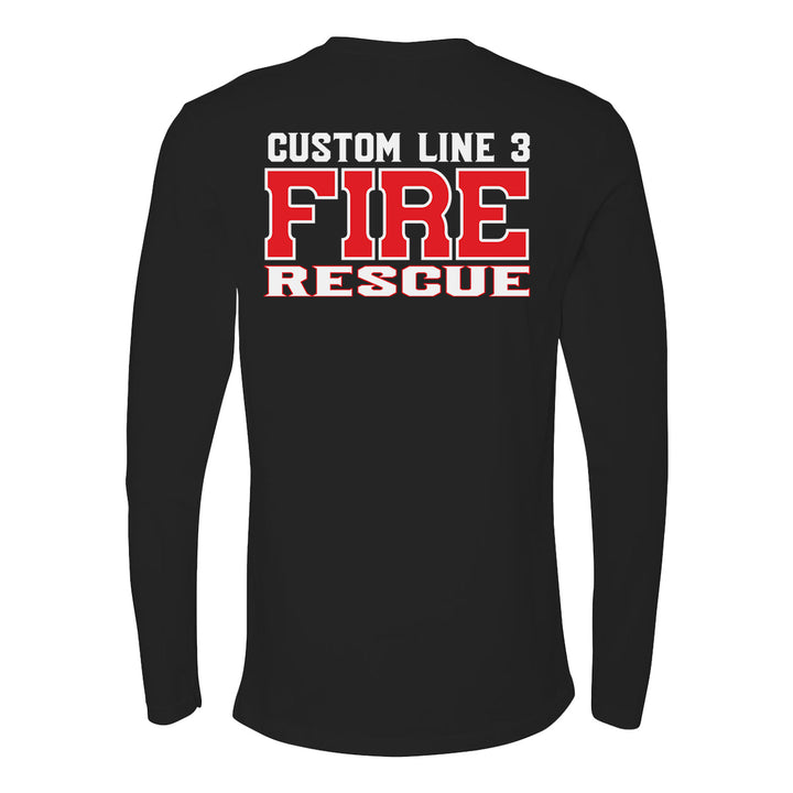 Customized red & white Fire Rescue Duty premium long sleeve shirt