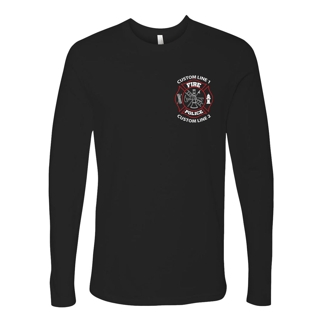 Fire Police long sleeve shirt – personalized red and white design