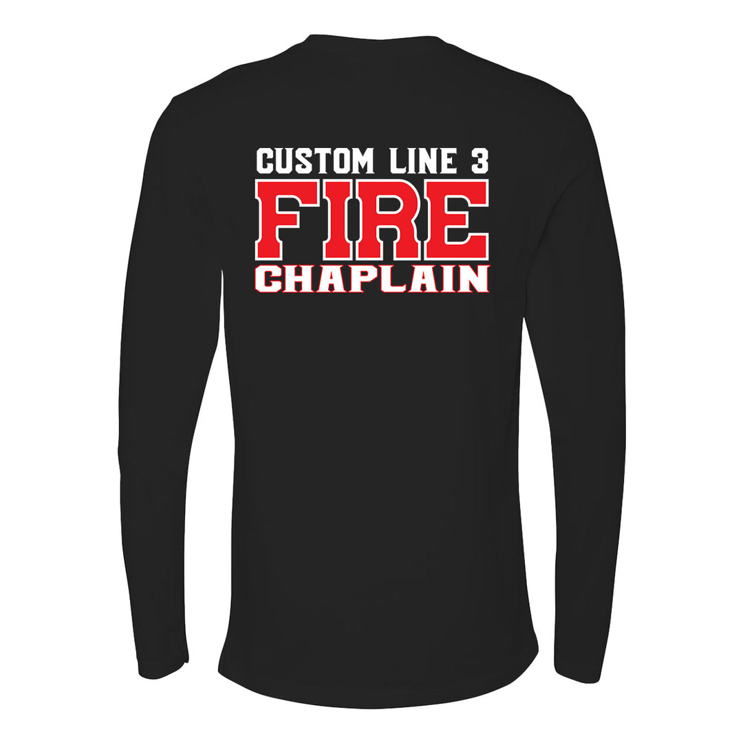 Premium Fire Chaplain long sleeve shirt – custom red and white print