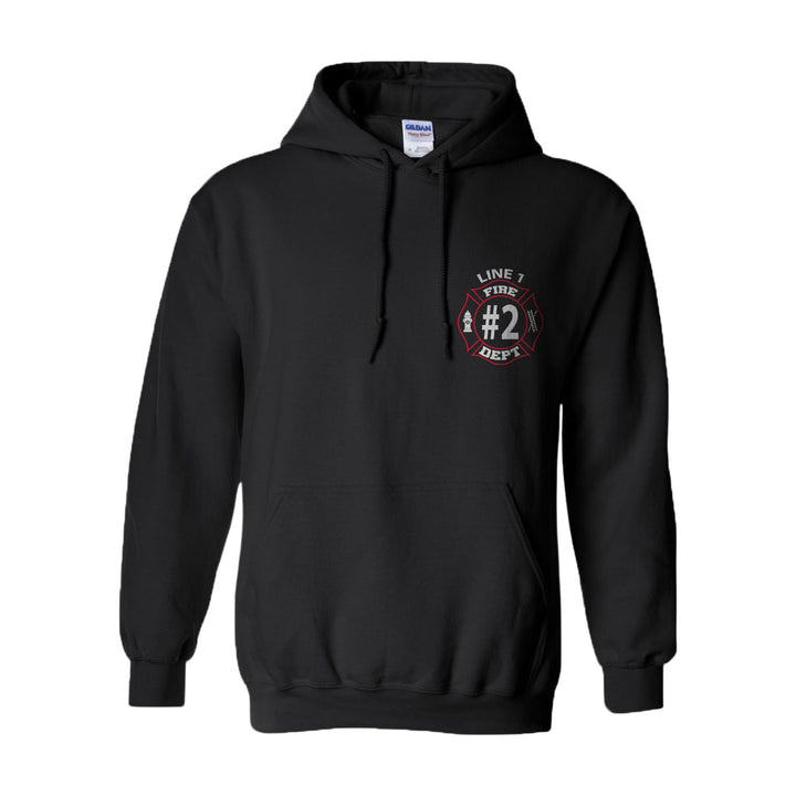 Fire Department hoodie – personalized red and white firefighter design
