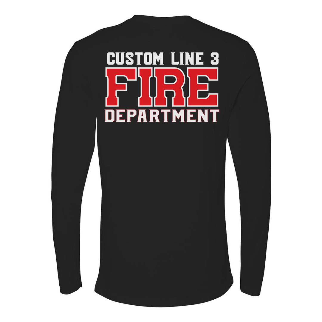 Premium Fire Department long sleeve shirt – red and white custom print