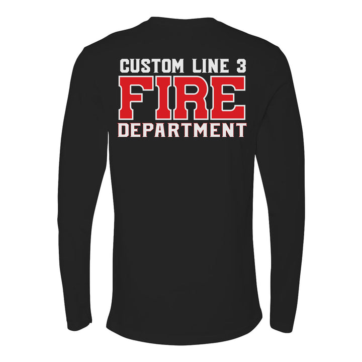 Premium Fire Department long sleeve shirt – red and white custom print