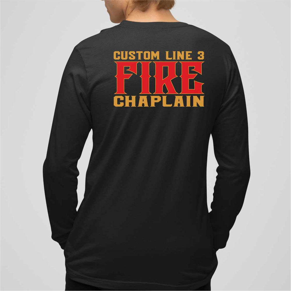 Red & yellow Fire Chaplain long sleeve shirt for fire departments