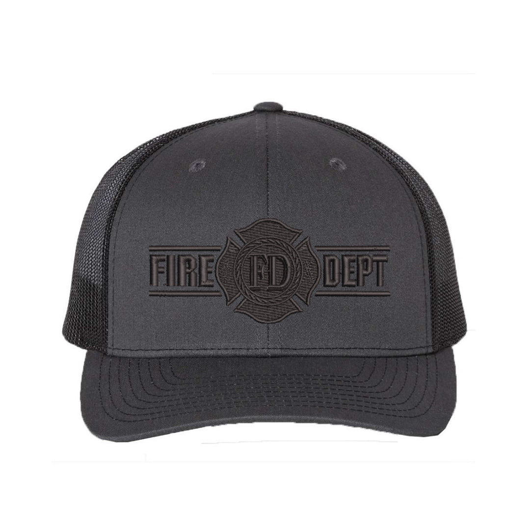 Firefighter black snapback cap for duty or casual wear