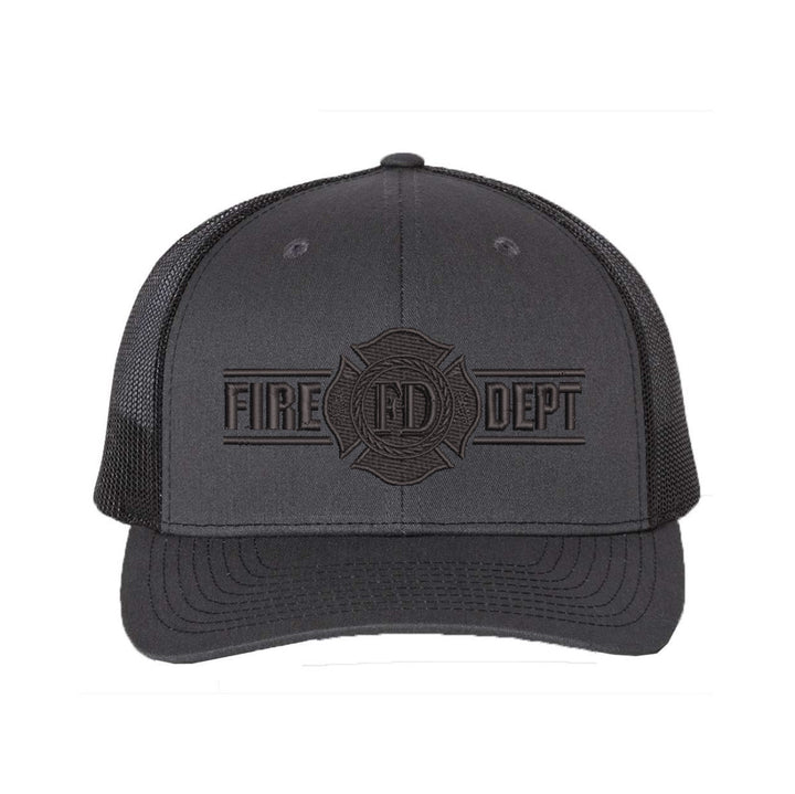 Firefighter black snapback cap for duty or casual wear
