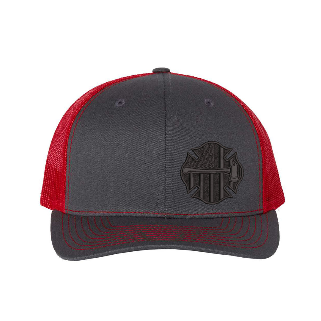 Thin Red Line axe Maltese blackout snapback trucker hat