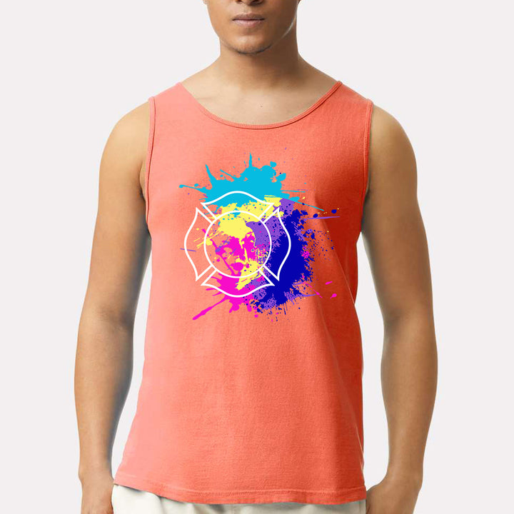 Miami Vice themed firefighter tank top