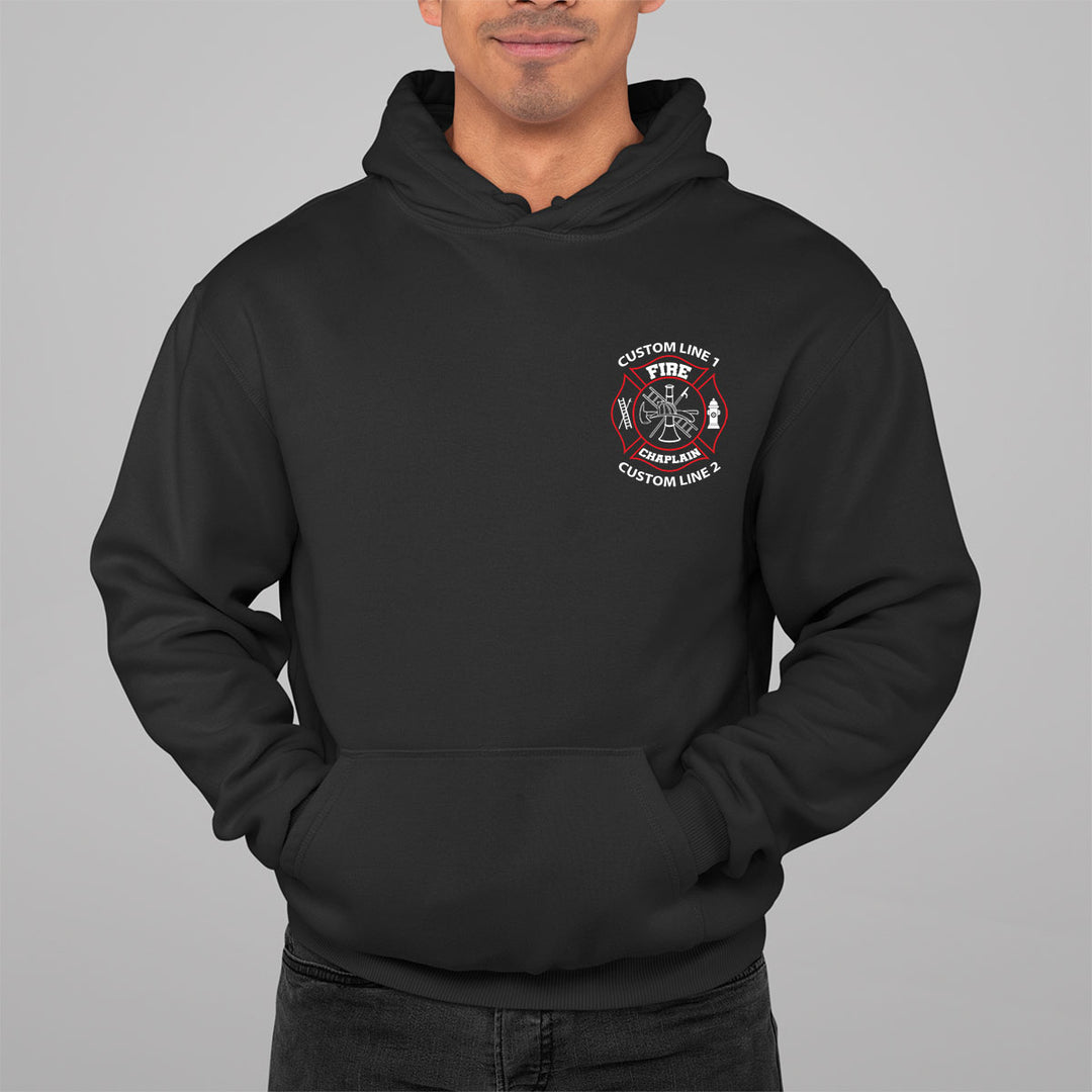 Custom Fire Chaplain hoodie – red and white firefighter pride apparel