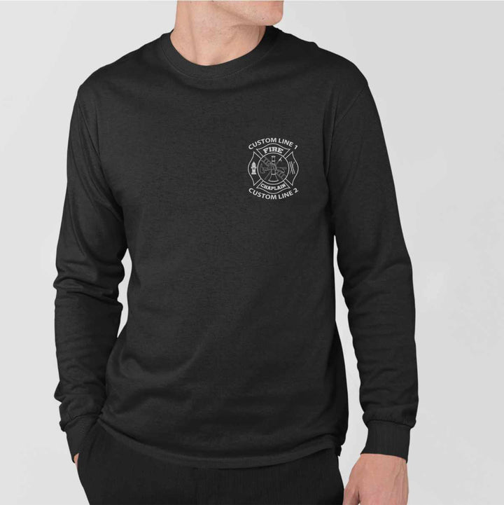 Fire Chaplain long sleeve shirt with personalized department initials